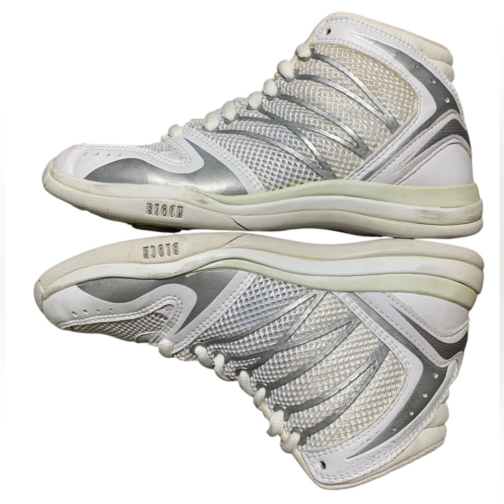 Bloch Dance Fitness High Top Sneakers Silver White SO921 Womens 6